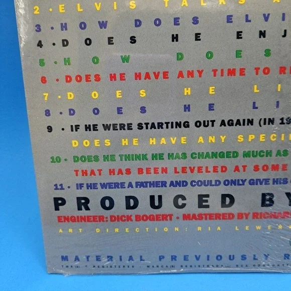 Elvis Presley Elvis Talks Interview Vinyl LP Multicolor Factory Sealed RCA 1970s
